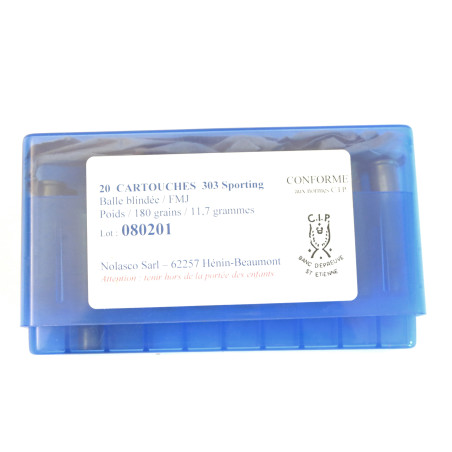 Boite de 20 douilles 303 sporting