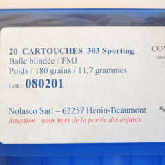 Boite de 20 douilles 303 sporting