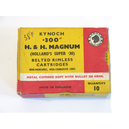 Cartouche 300 HH Magnum Kynoch pointe plomb