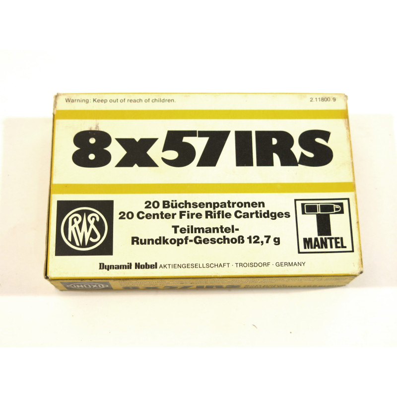 Boite de 20 cartouches 8 x 57 JRS RWS 
