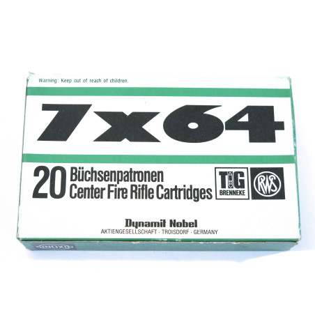 Boite de 20 cartouches 7 x 64 RWS 162 gr