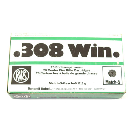 Cartouches 7.62 x 51- 308 RWS12.3 g