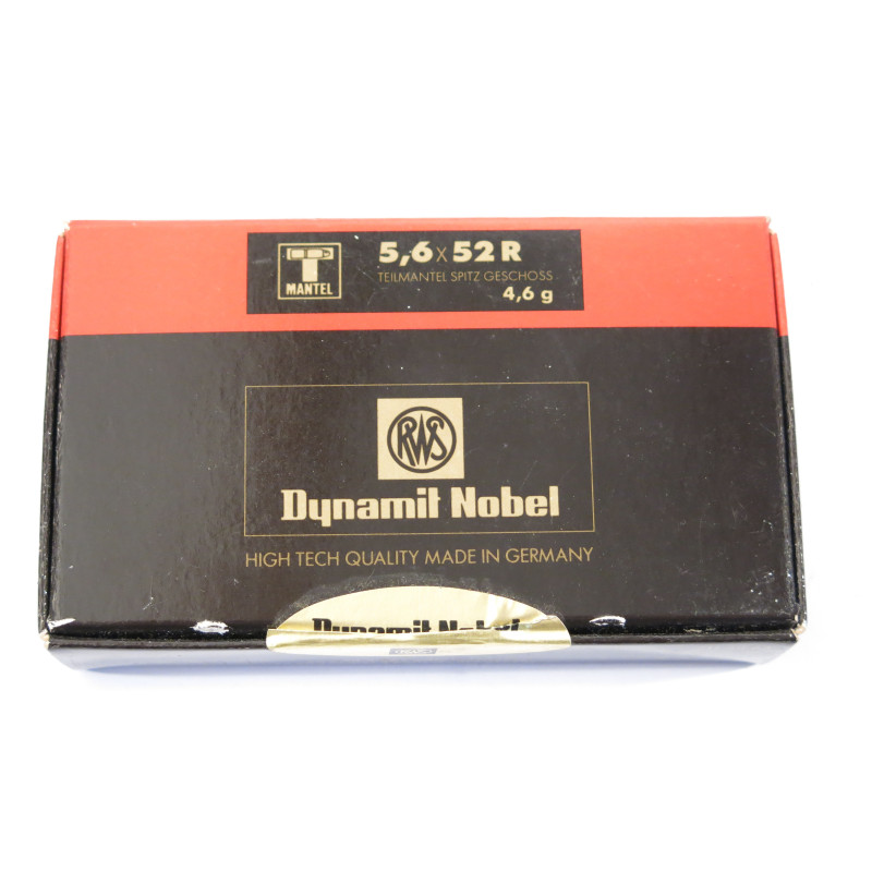 5.6 x 52 R boite de 20 cartouches  calibre 5.6 x 52 R  RWS 