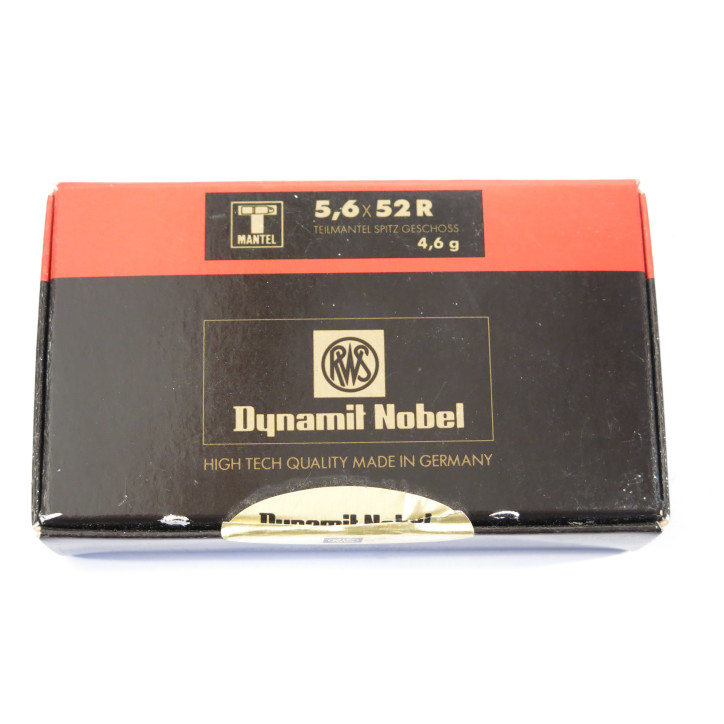5.6 x 52 R boite de 20 cartouches  calibre 5.6 x 52 R  RWS 