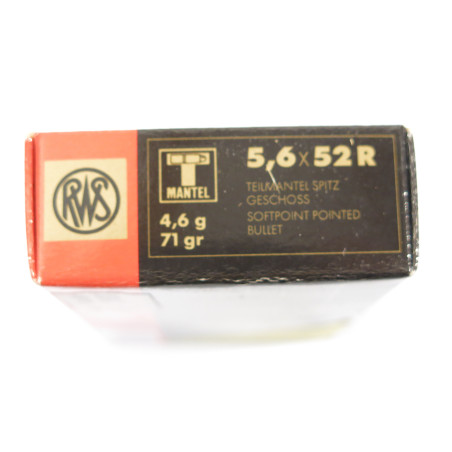 5.6 x 52 R boite de 20 cartouches calibre 5.6 x 52 R RWS