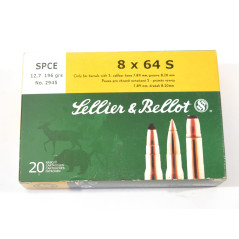 Boite de 20 cartouches 8 x 64 S Sellier Bellot  196 grs