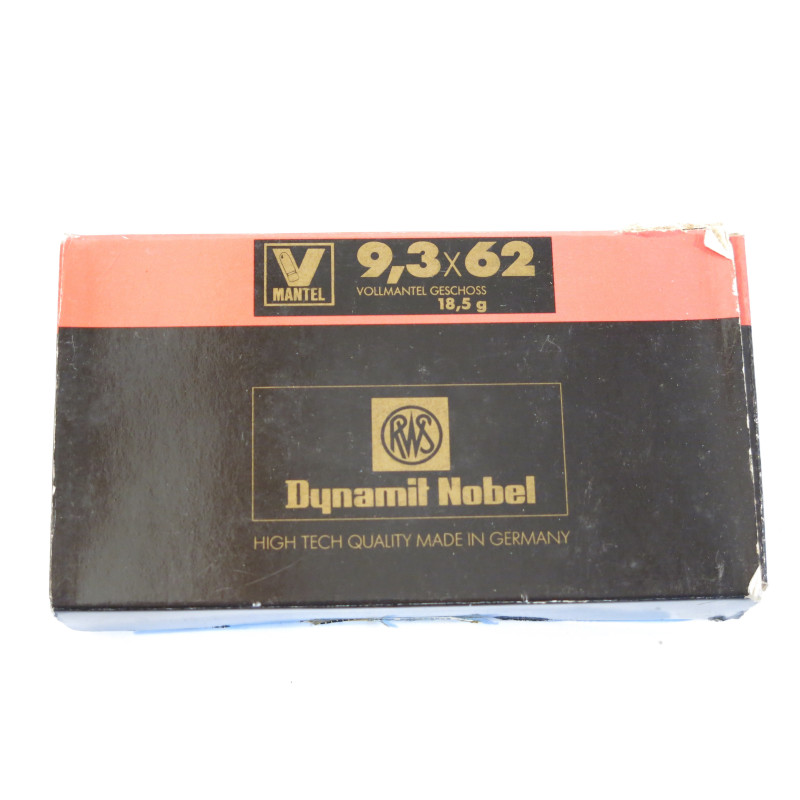 Boite de 20 cartouches  9.3 x 62  RWS 18.5 g