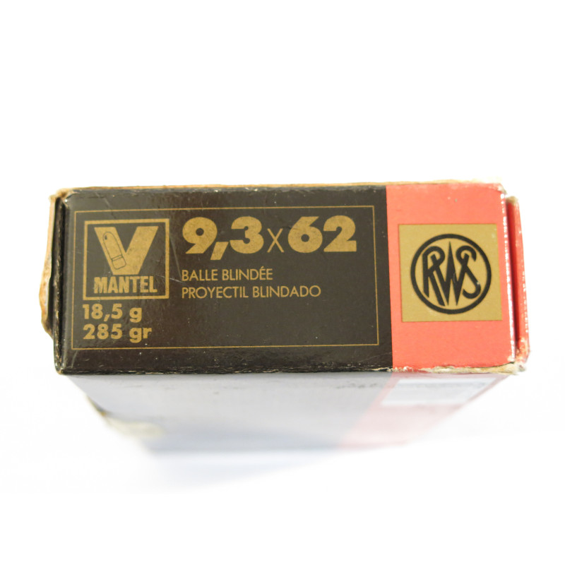 Boite de 20 cartouches  9.3 x 62  RWS 18.5 g