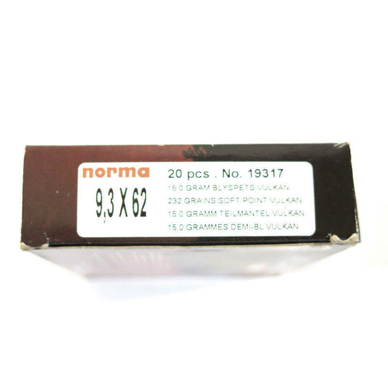 Boite de 20 cartouches  9.3 x 62  Norma 232 gr