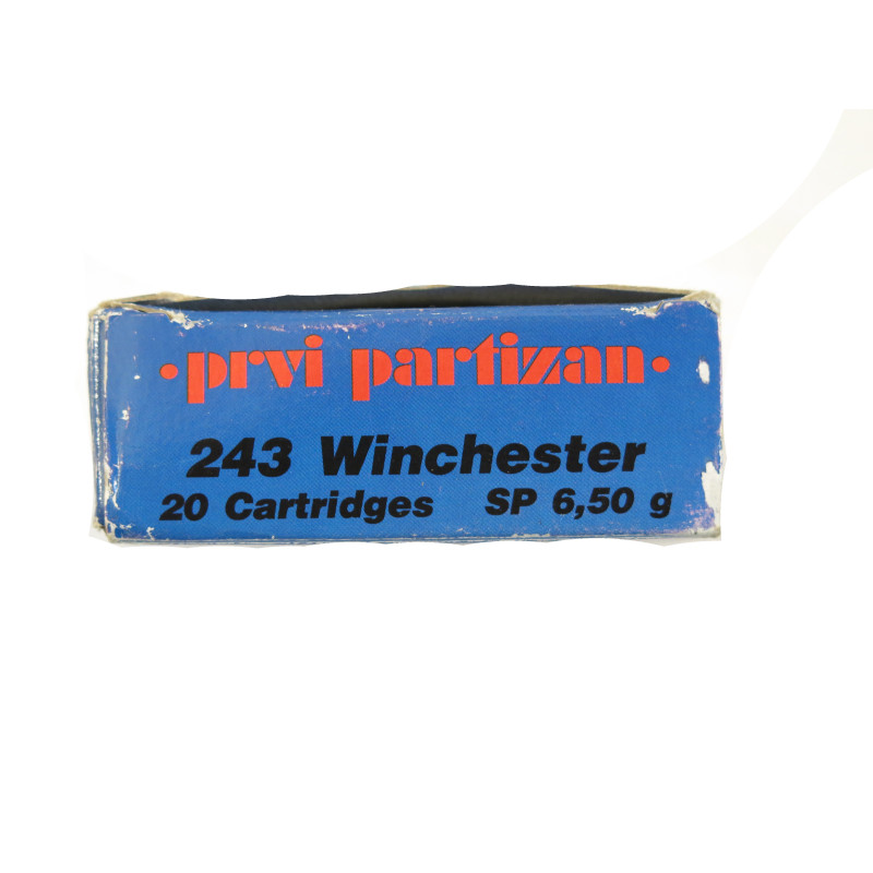 Boite de 20 cartouches calibre 243 Winchester Partizan 