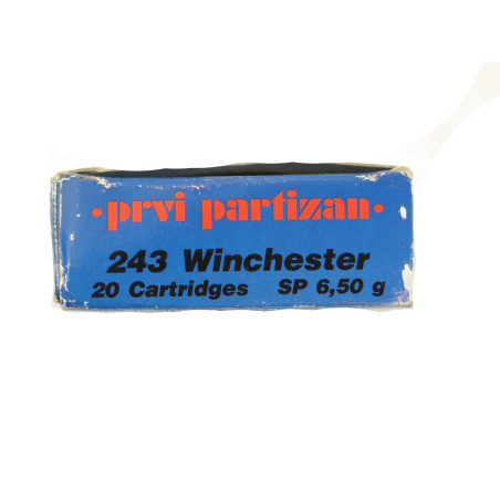 243 Winchester boite de 20 cartouches Partizan