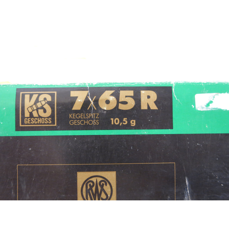 Boite de 20 cartouches 7 x 65 R  fab RWS 10.5 g + boite plastique 
