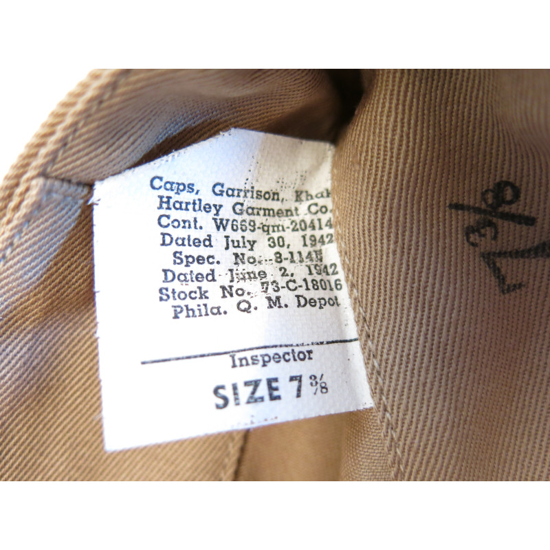 Calot US original  Caps Garrison 1942 taille 7 3/8