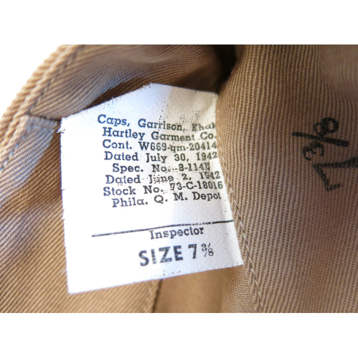 Calot US original  Caps Garrison 1942 taille 7 3/8