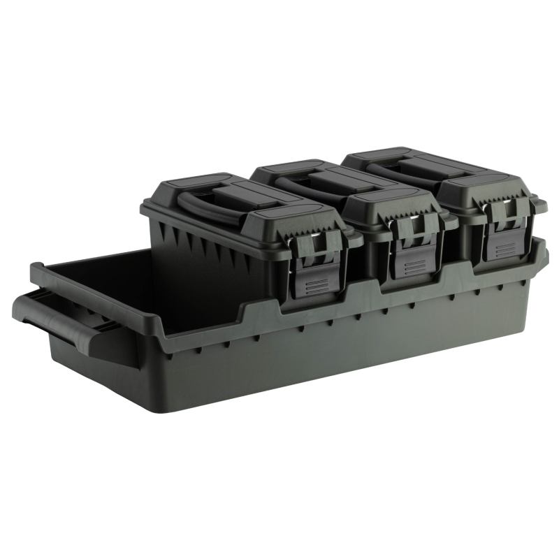 Set 4 caisses à munitions avec bac de transport