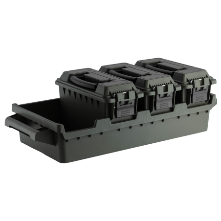 Set 4 caisses à munitions avec bac de transport