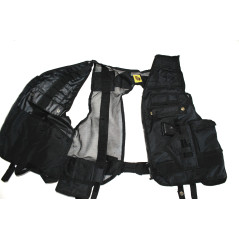 Gilet tactique avec dos ouvert multi-poches noir