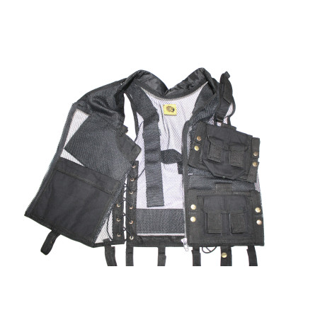 Gilet tactique ultra léger multipoches noir