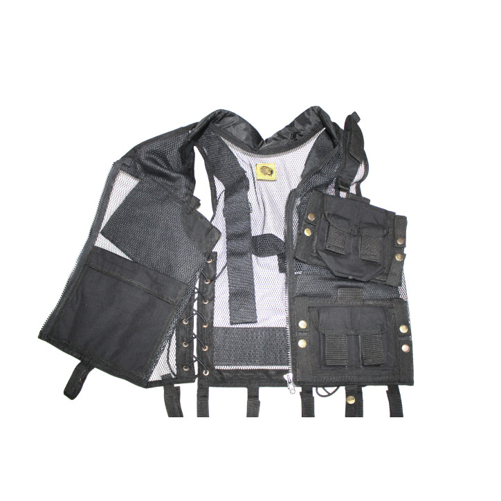 Gilet tactique ultra léger multipoches noir