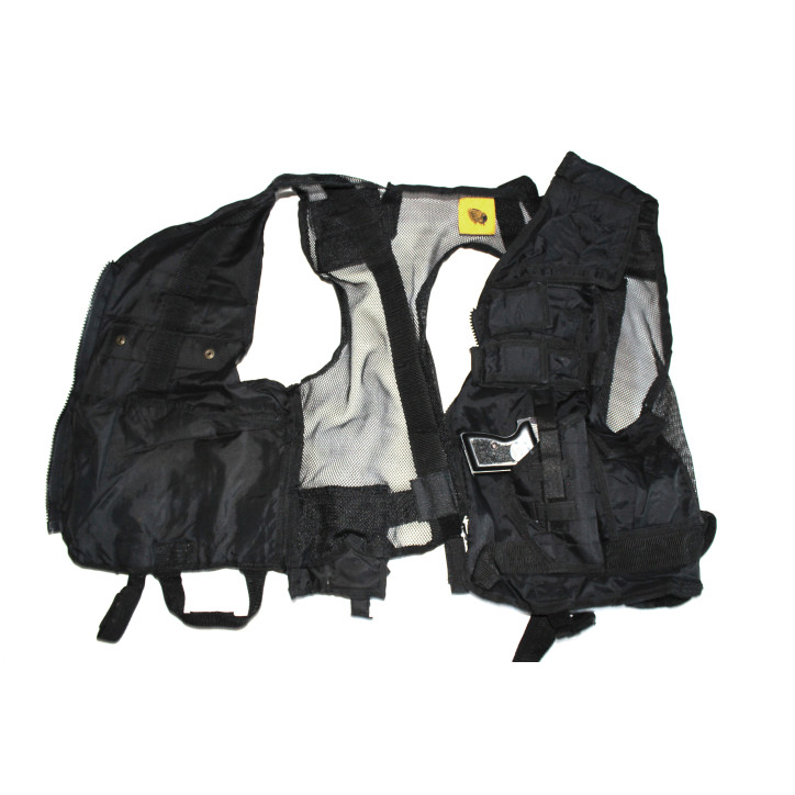Gilet tactique avec dos aéré multi poches noir