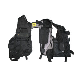 Gilet tactique avec dos aéré multi poches noir
