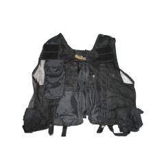 Gilet tactique avec dos aéré multi poches noir
