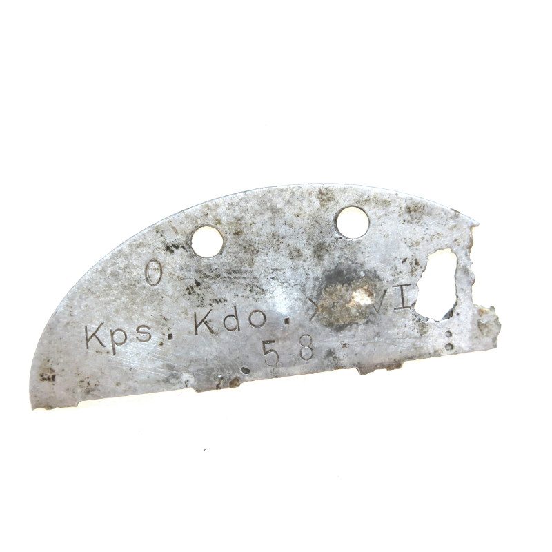 Demi plaque identification Allemand Kps Kdo    Ref  pl 166  bo 20