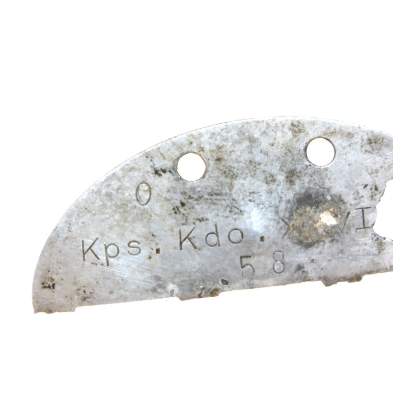 Demi plaque identification Allemand Kps Kdo    Ref  pl 166  bo 20
