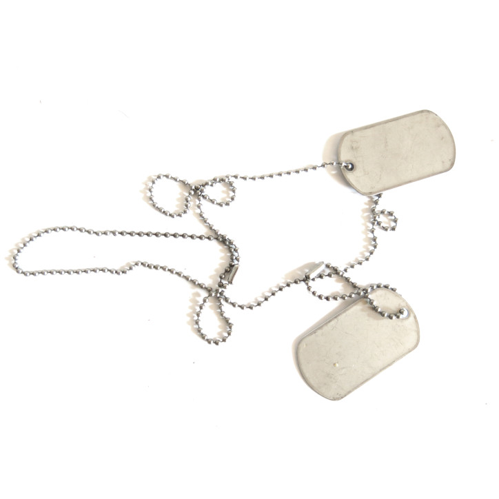 Paire de  Plaques inox  avec chaines  d'identification US Vietnam originale  BO 120