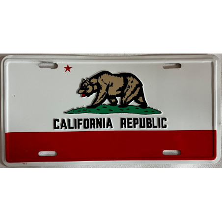 plaque Métallique drapeau californien 30 x 15 cm