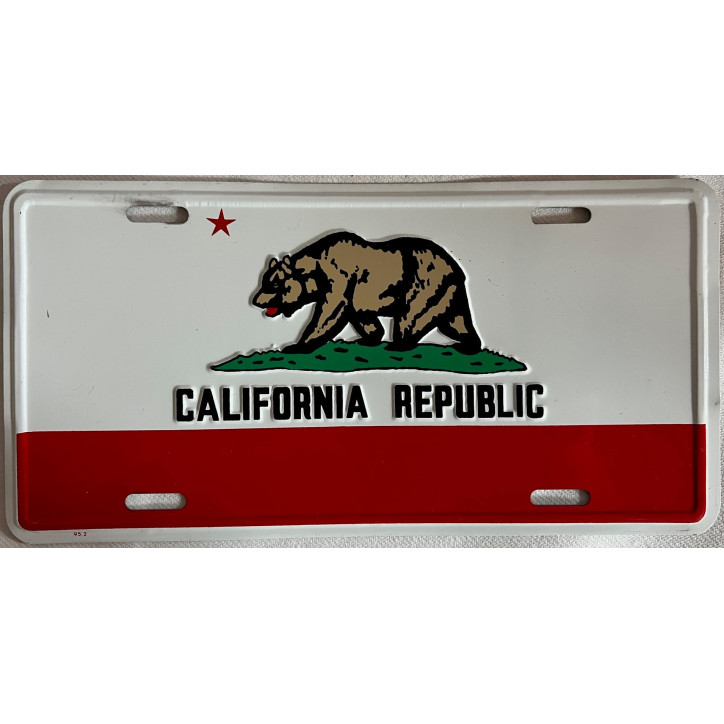 plaque Métallique drapeau californien 30 x 15 cm