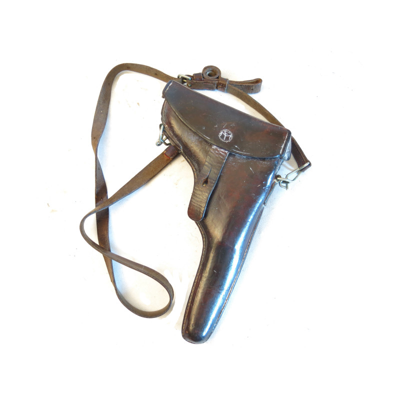 Etui cuir P08 Luger Suisse modele 1900 /1906  daté 1923 ref lu155