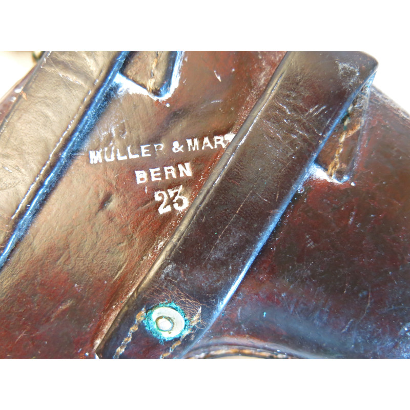 Etui cuir P08 Luger Suisse modele 1900 /1906  daté 1923 ref lu155