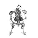 Statuette métallique d'Alien avec marteau