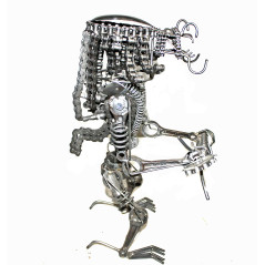 Statuette métallique du Predator avec sa hache