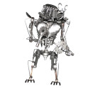 Statuette métallique du Predator avec ses massues