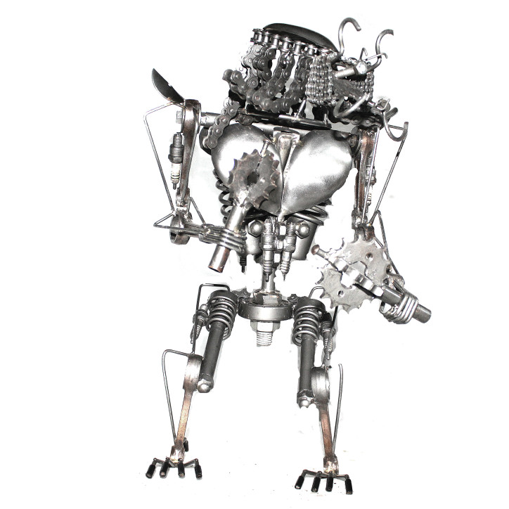 Statuette métallique du Predator avec ses massues