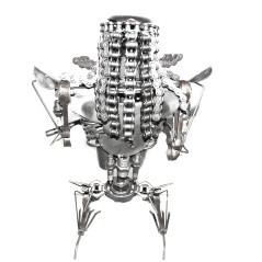 Statuette métallique du Predator avec nunchakus