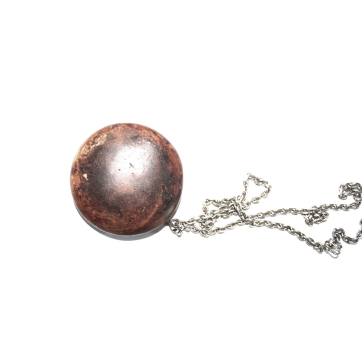 Boussole bois bouddha d'Asie du 19eme siècle bois et médaillon