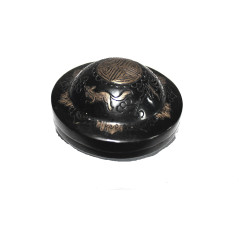 Boussole astrologique métal d'Asie du 19eme siècle gravures dorées ref 43