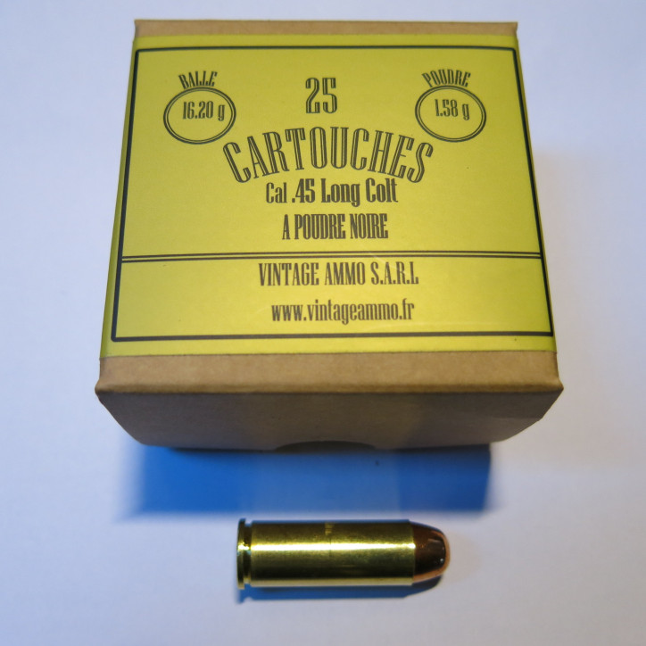 Boite de 25 cartouches calibre 45 long Colt poudre noire
