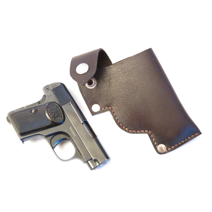 Etui cuir de ceinture pour 6.35 FN Browning 1906 Etui cuir de ceinture pour 6.35 FN Browning 1906