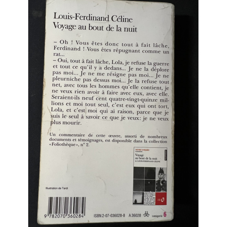 Roman Voyage au bout de la nuit de L-F. Céline