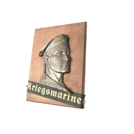 Tête de soldat regule  kriegsmarine 39/45 sur bois 