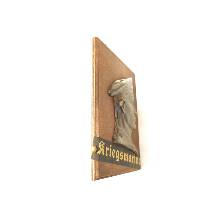Tête de soldat regule  kriegsmarine 39/45 sur bois 