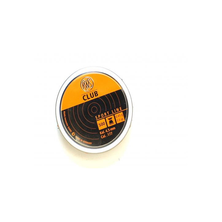 Boite de 500 plomb diabolo 4.5 RWS club ref PB400