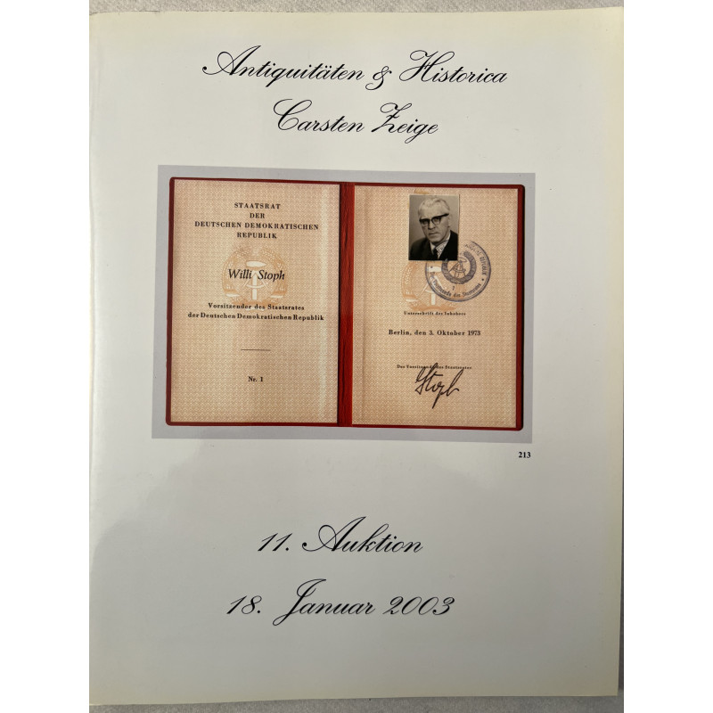 Album Antiquitäten & Historica Carsten Zeige - 11 Auktion 18 Janv 2003