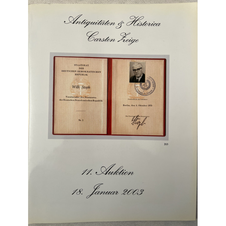 Album Antiquitäten & Historica Carsten Zeige - 11 Auktion 18 Janv 2003