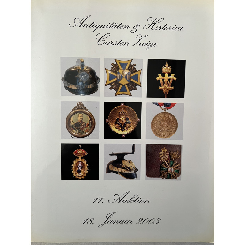 Album Antiquitäten & Historica Carsten Zeige - 11 Auktion 18 Janvier 2003