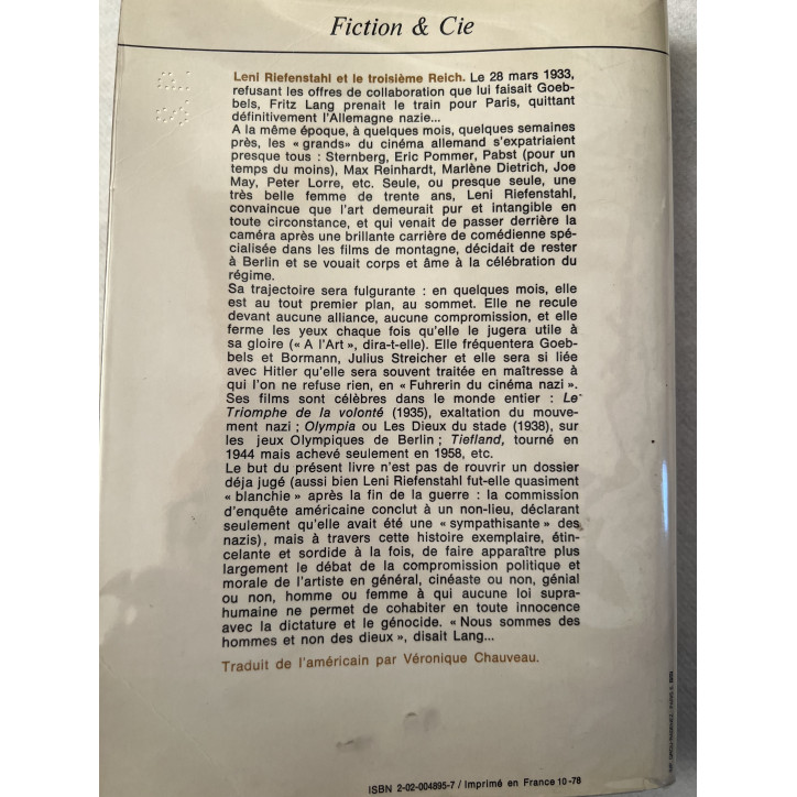 Livre Leni Riefenstahl et le 3e Reich de Glenn B. Infield